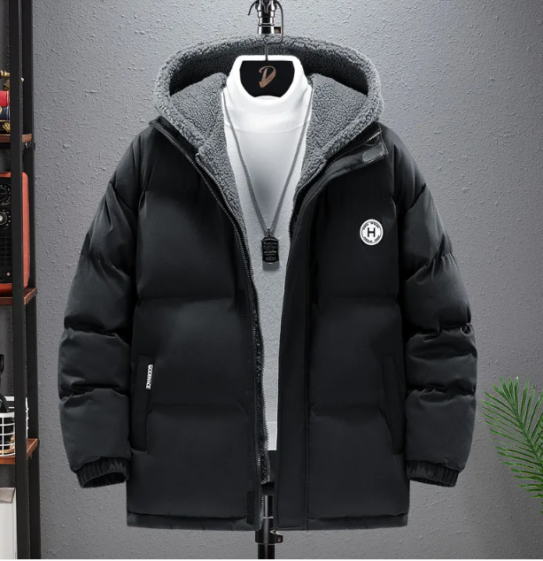 Berber Fleece Coat Cotton-padded Coat Men's Fake Two Pieces Hooded Cotton Jacket Thick Warm Pi-Mart