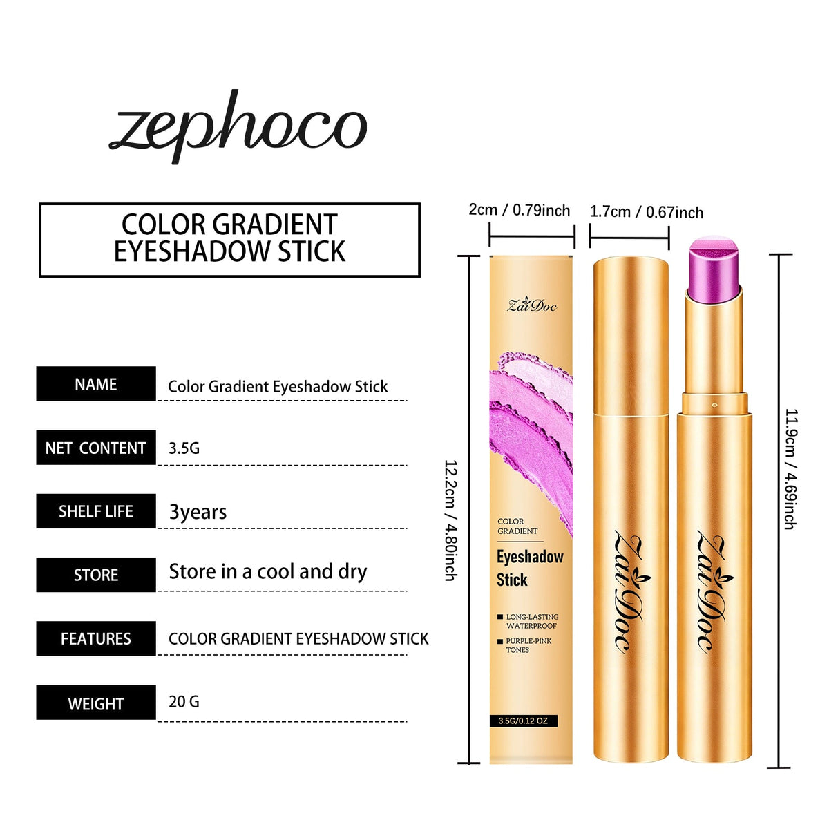 Makeup Multicolor Eyeshadow Stick  Star Galaxy Purple  3.5g 1box Tri Light Beauty