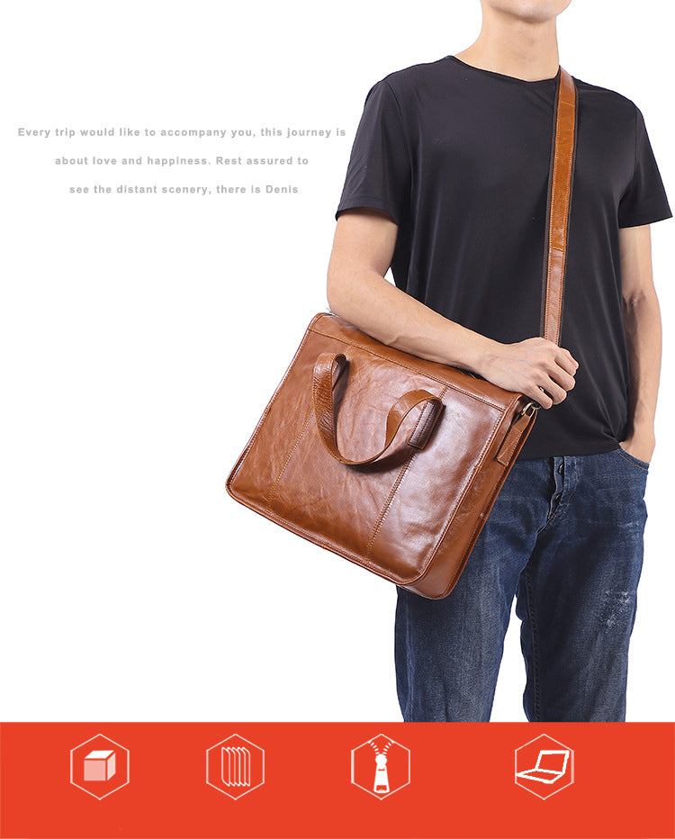 Men's leather briefcase CJD