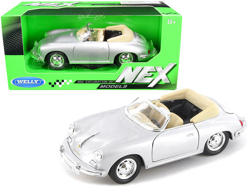 Porsche 356B Roadster Silver "NEX Models" 1/24 Diecast Model Car by Welly LuxuryLifeWay Online Store
