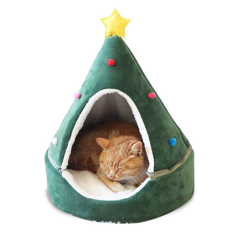 Christmas Tree Pet Bed Winter Warm Pet Nest Cat House Dog pet supplies Pets Fashion