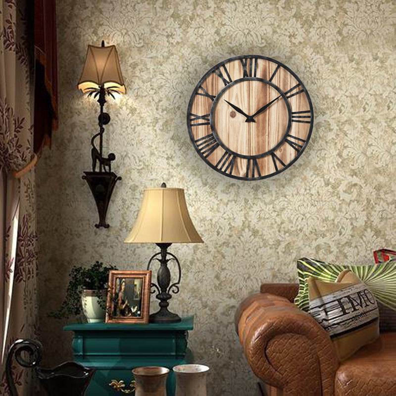 Retro wall clock creative metal decorative wall clock PearlNestDecor.com
