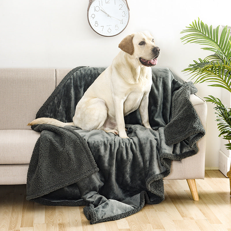 Flannel Cotton Wool Sherpa Thick Pet Blanket Dog Kennel Pets Fashion