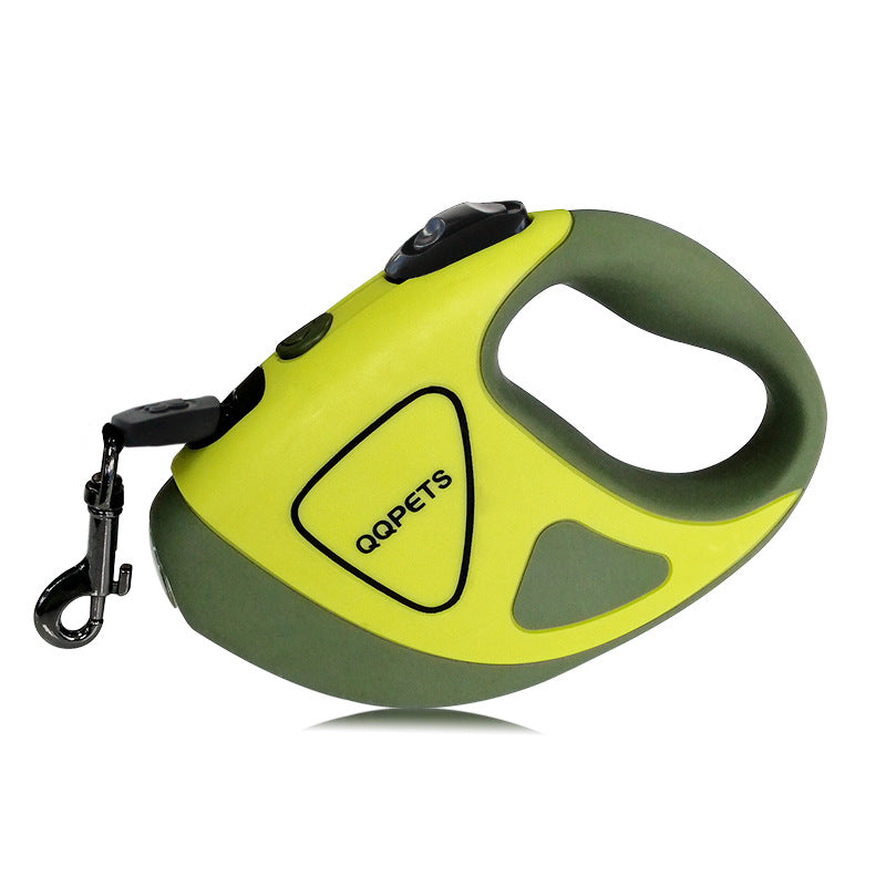 Pet Dog Automatic Retractable Fiber Leash Night Safety LED Shining Automatic Stretching Dog Hand Holding Rope Pet Supplies Pets Fashion