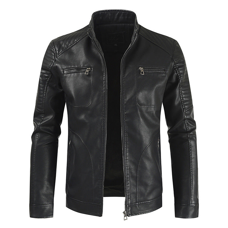 New casual leather clothing Youth zipper top pocket Best YouTube Store