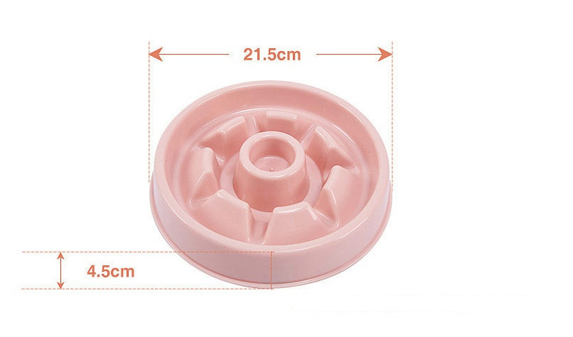 Plastic Pet Dogs And Cats Choke Prevention Slow Food Bowl Pets Fashion