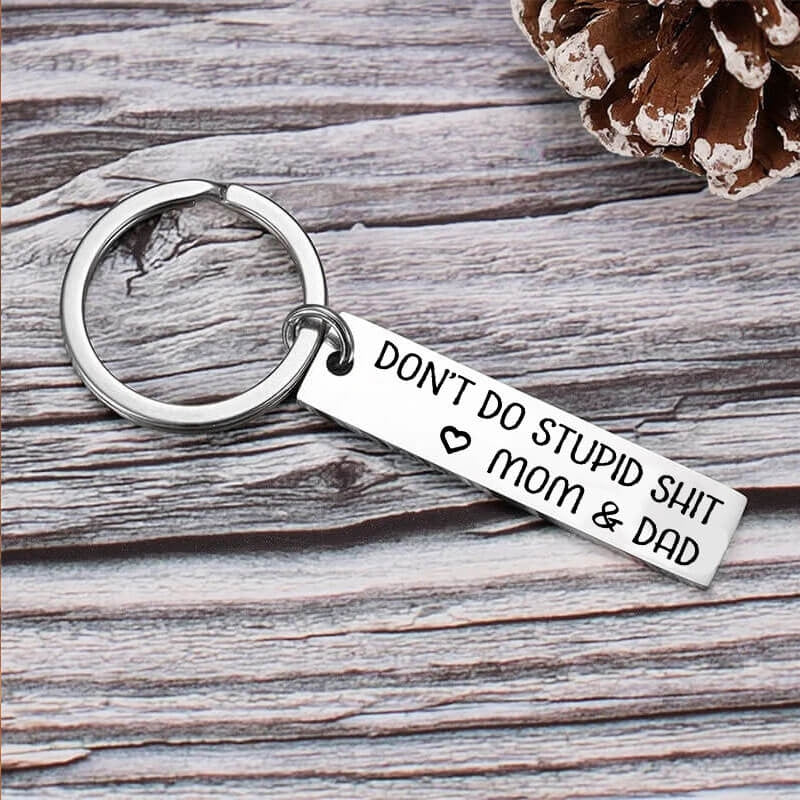 Don't Do Anything Stupid Key Card Stainless Steel LadyShow.Store