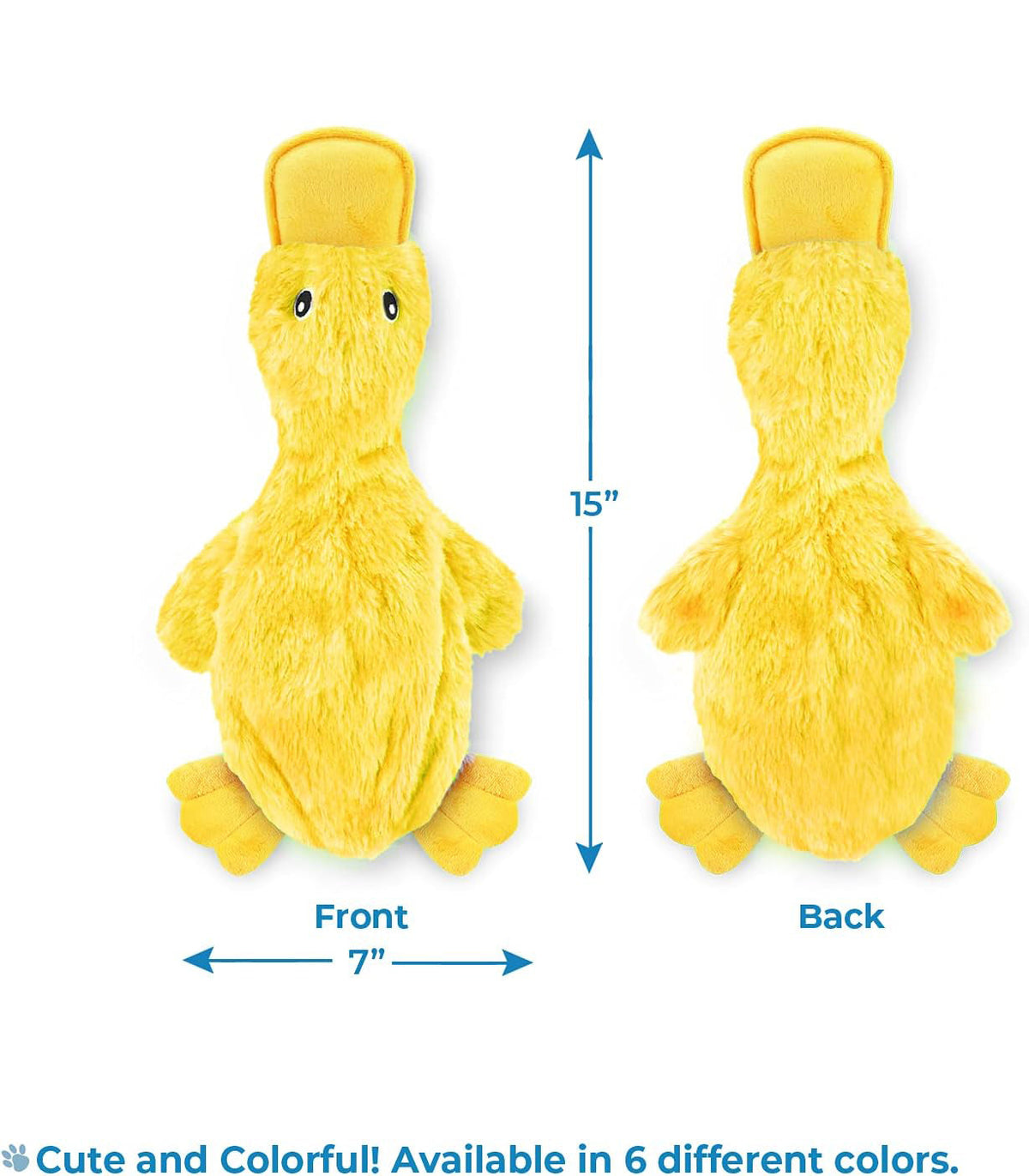 Best Pet Supplies Interactive Squeaky Dog Toy - Crinkle Duck, Yellow  Stuffing-Free Or Stuffed Body, Soft, Squeaks & Crinkles, No Mess, Perfect For Moderate Chewers, Toss And Fetch Play Pets Fashion