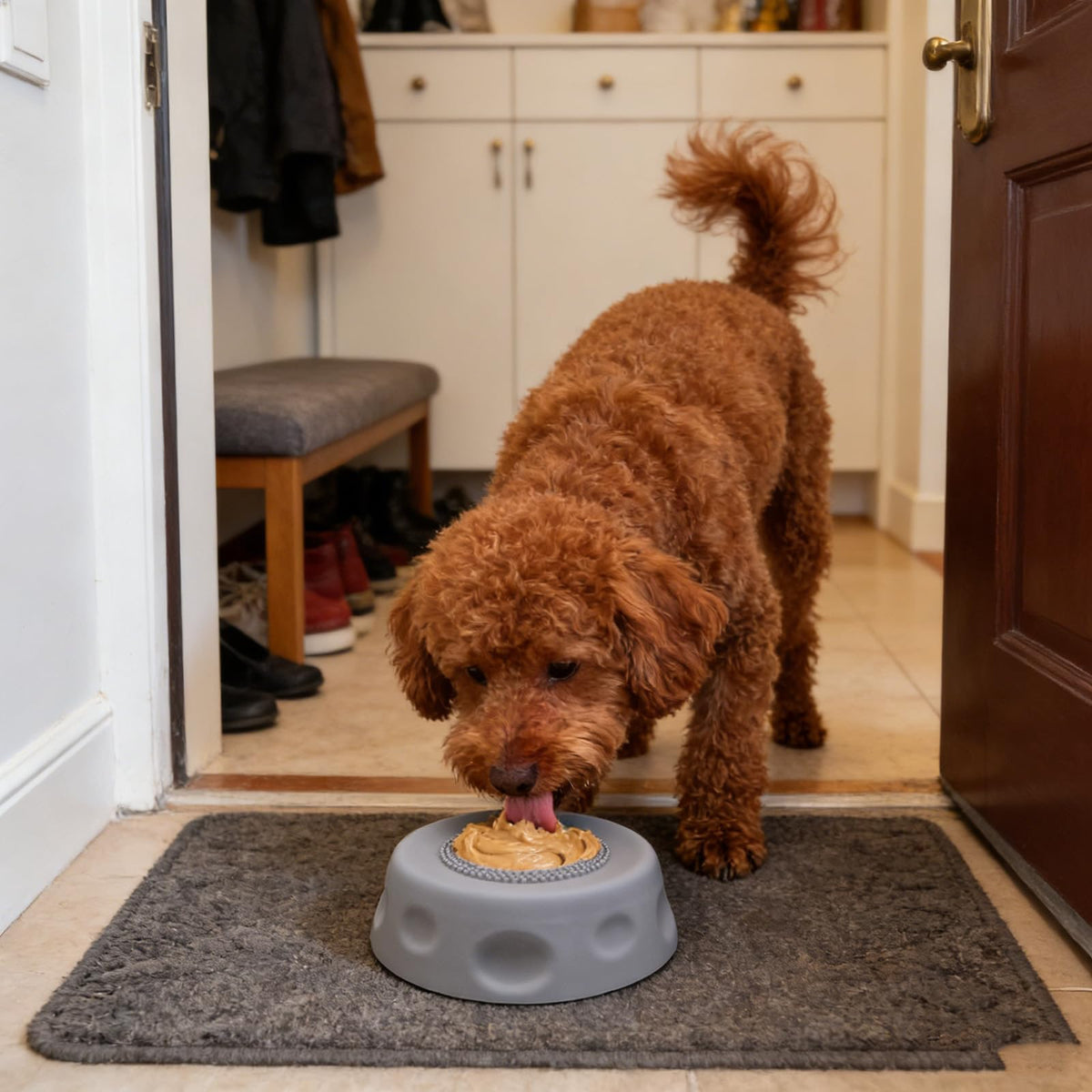 Dog Lick Bowl With Ball,Lick Ball Bowl For Dogs,Dog Licking Bowl With Rolling Ball,Slow Feeder Ball Bowl To Slow Pet Eating,Rolling Ball Dog Bowl Give Pet More Time To Enjoy Eating Pets Fashion