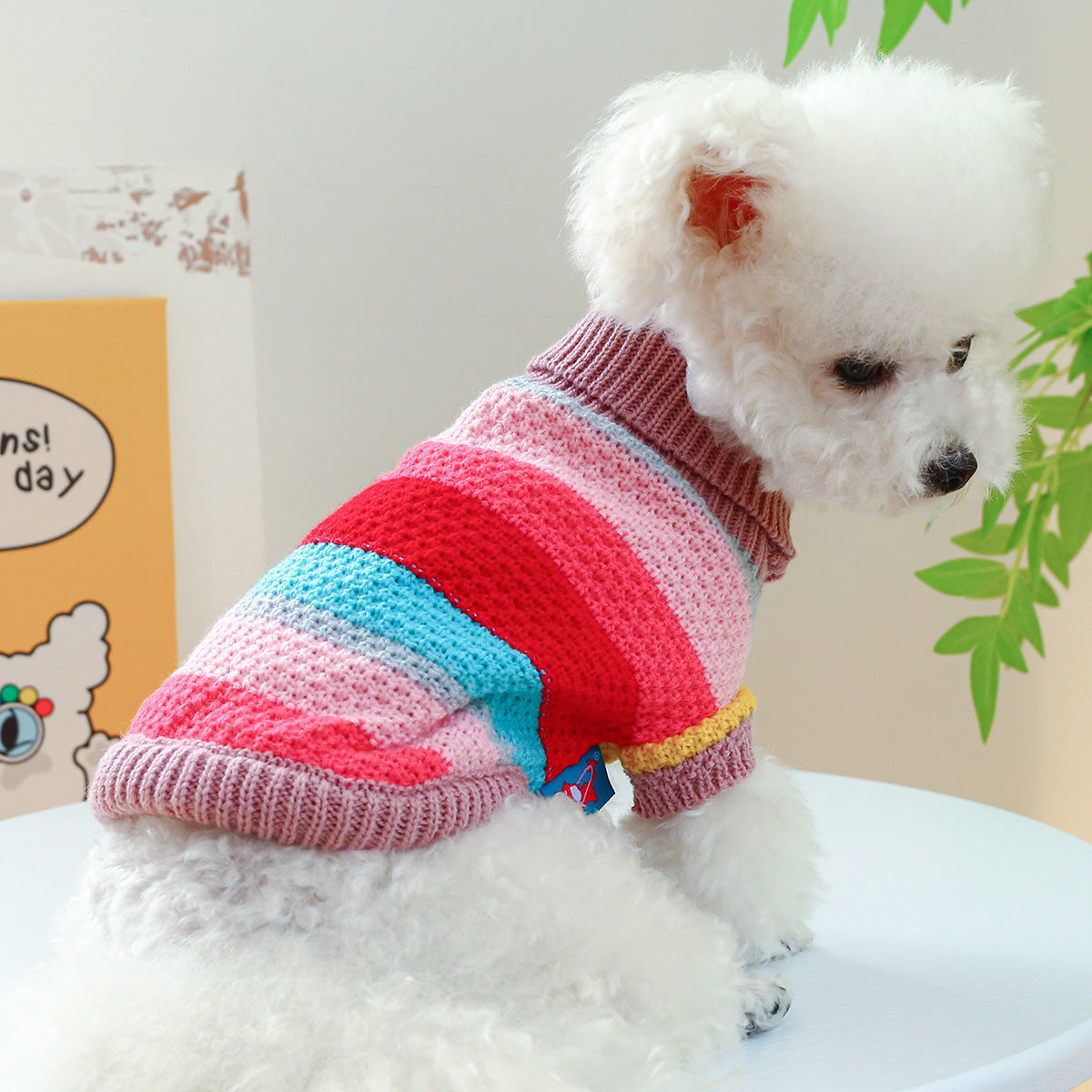 Pet Ring Comfortable Color Stripes Colorful Sweater Pets Fashion