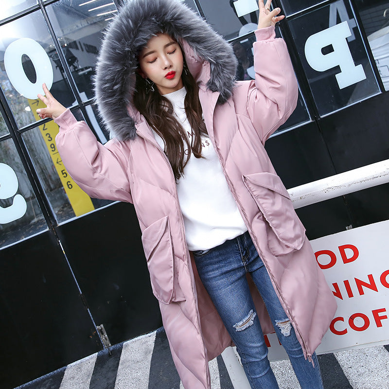 Maternity Cotton Jacket with Hood and Fur Collar Pi-Mart