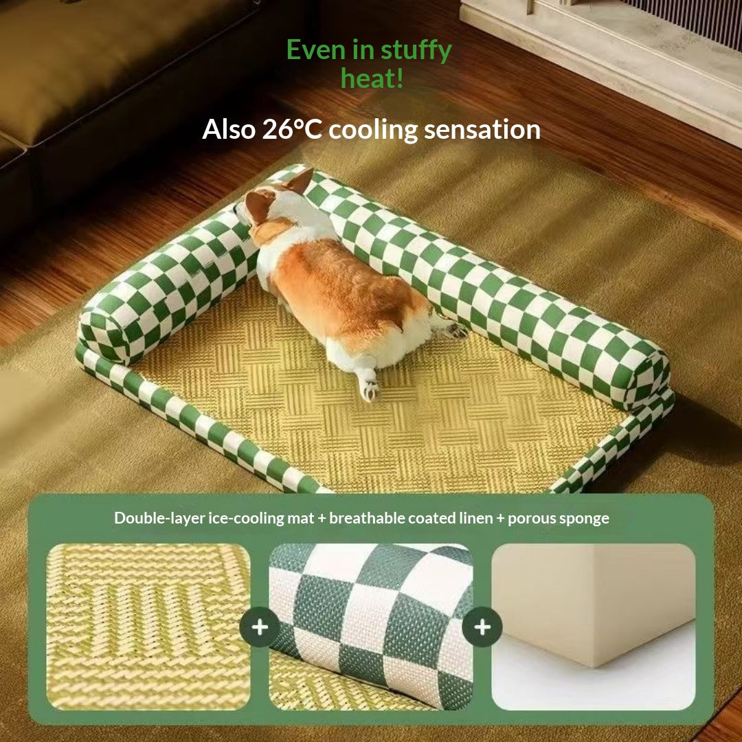 Checkerboard-pattern Cooling Mat Pets Fashion