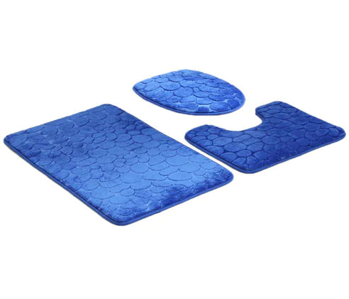 3-Piece Non-Slip Bathroom Rug Set Pi-Mart