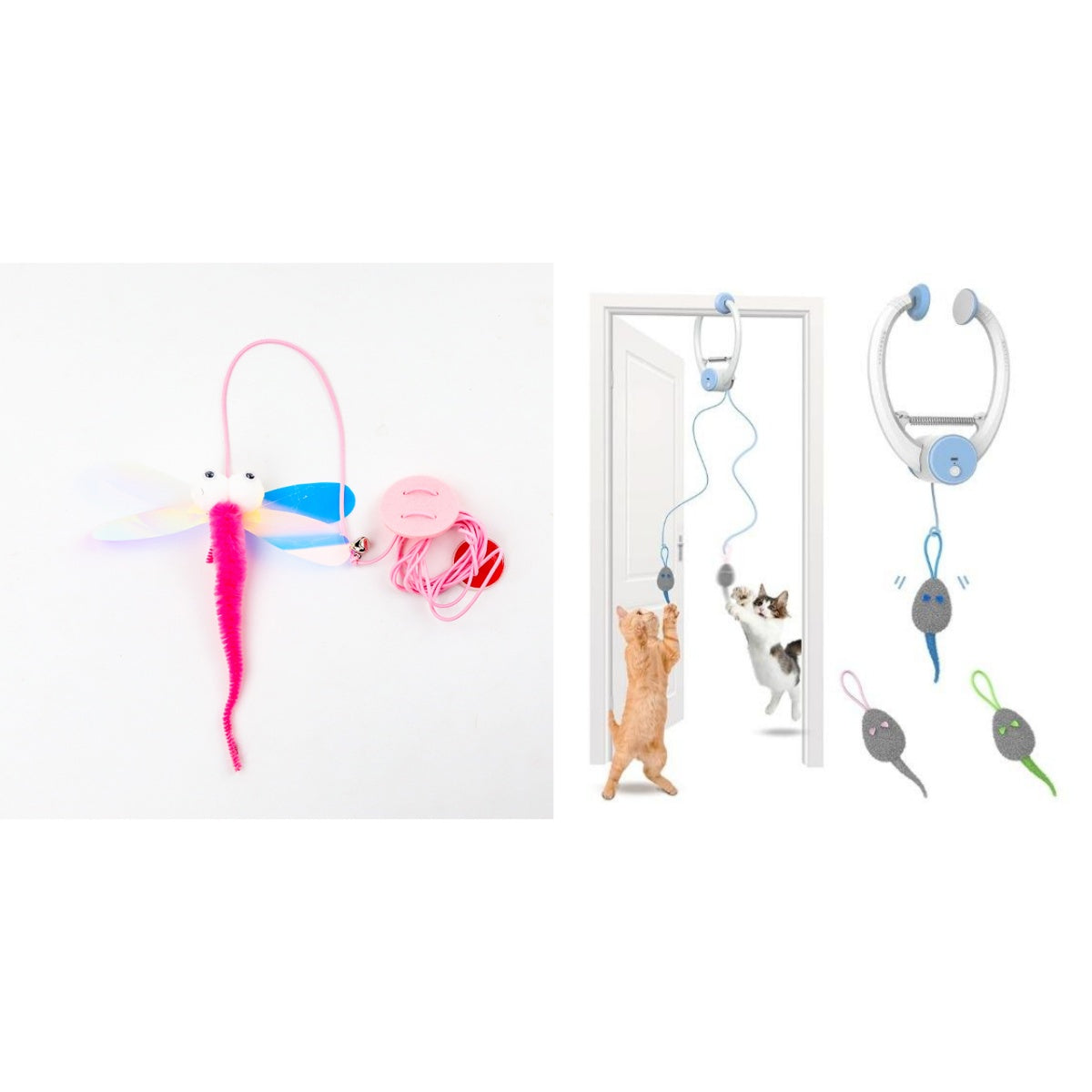 Colorful Beating Mouse Electric Door Holder Hanging Automatic Interactive Toy Pets Fashion