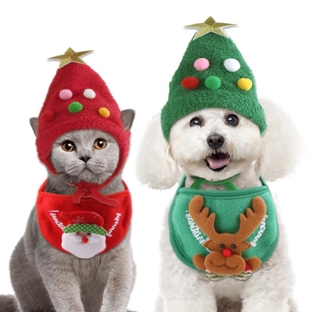 Pet Hat Christmas Tree Shape Pets Fashion
