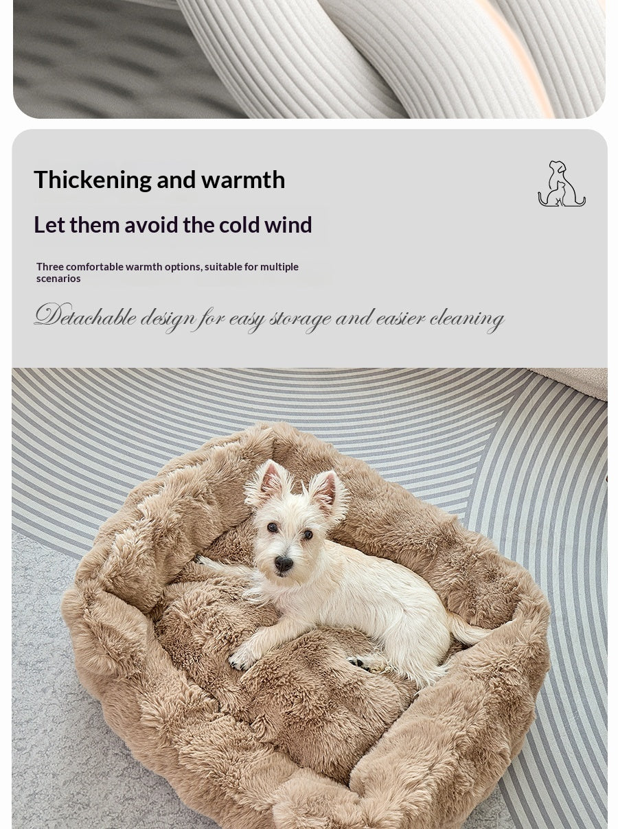 Bubble Plush Square Bed Pets Fashion