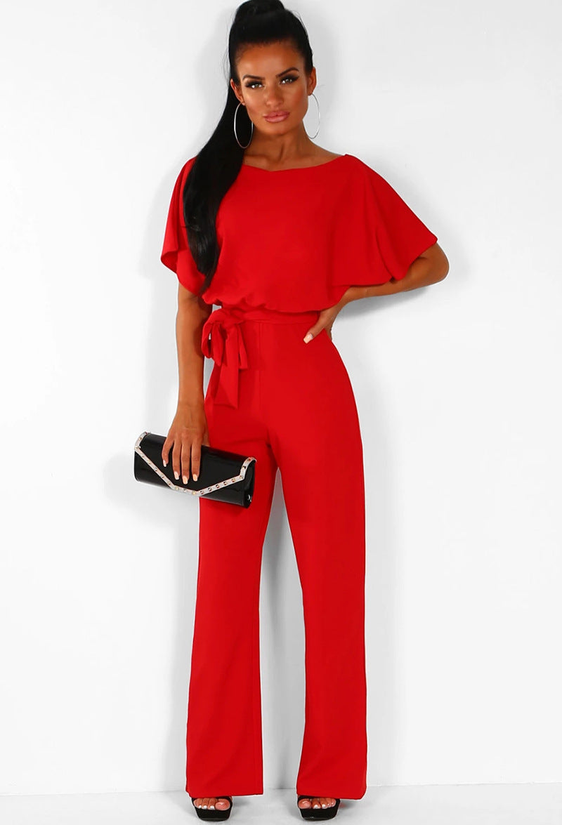 Body E Pagliaccetti Donne Della Tuta Manica Corta Tutina Clubwear Dritto Gamba Della Tuta delle Donne Con La Cinghia Della Tuta Body E Pagliaccetti LadyShow.Store