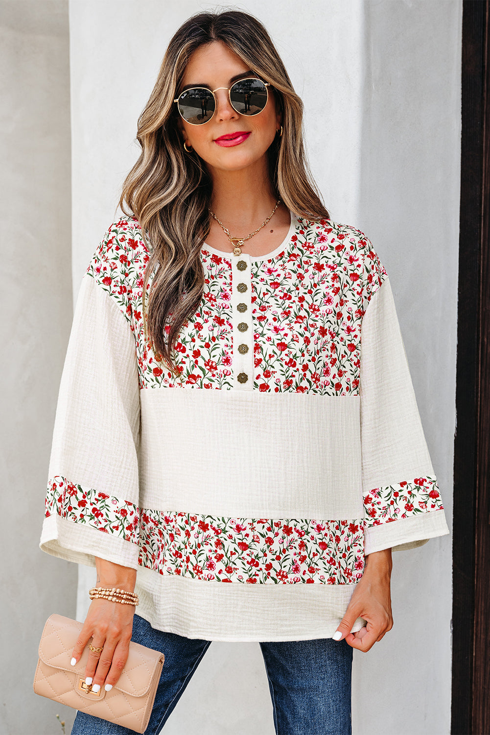 Penny 3 4 Sleeve Blouse LuxuryLifeWay Online Store
