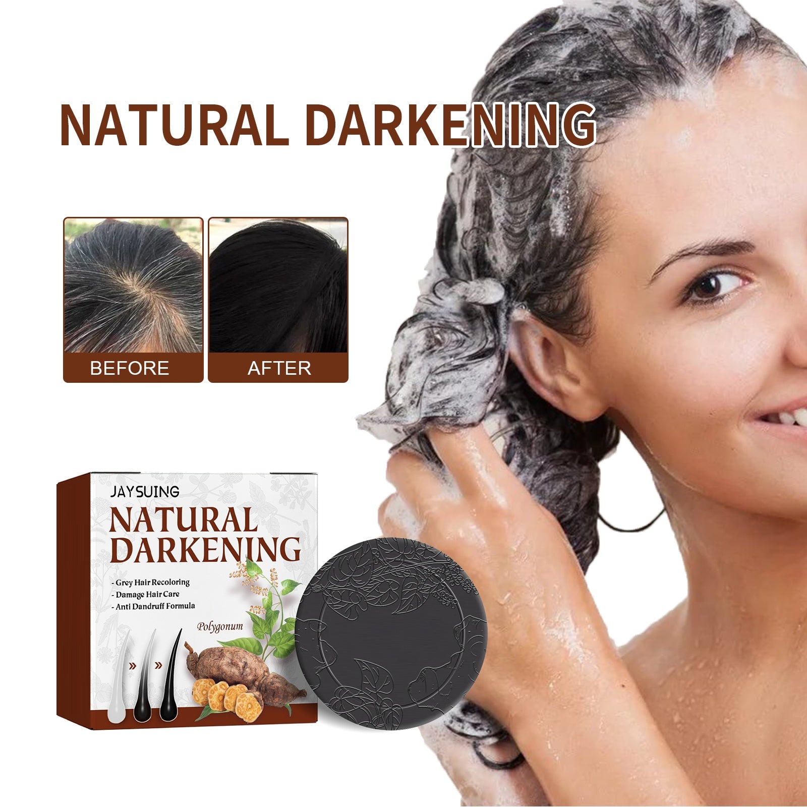 Fo-Ti Hair-Blackening Shampoo Bar Tri Light Beauty
