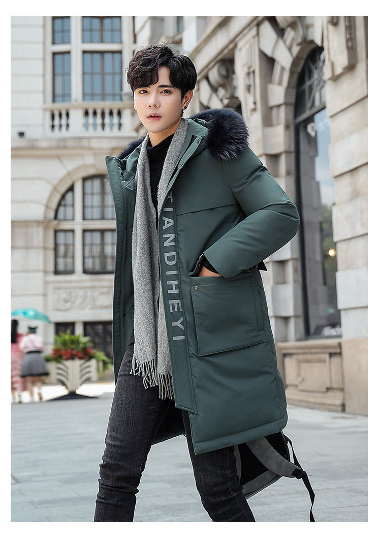 2019 Winter Stylish Long Hooded Cotton Jacket for Men Pi-Mart