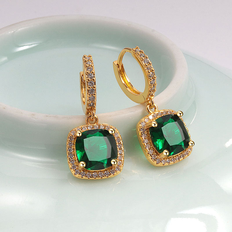 S925 Sterling Silver Inlaid Zircon Earrings LadyShow.Store