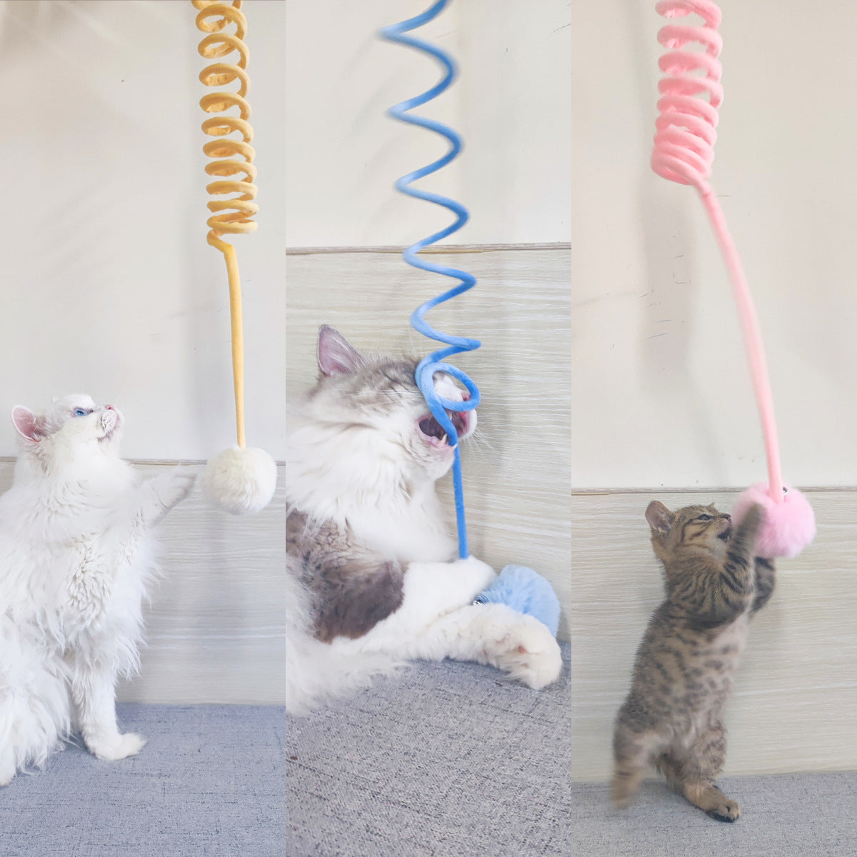 Cat Toy Self-Hi Sucker Spring Rabbit Hair Ball Interactive Play Pet Supplies Interactive Toys Pets Fashion