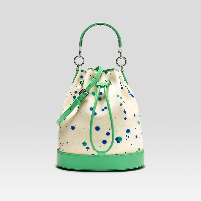 Top Layer Cowhide Cross Body Bucket Bag Large Capacity Handbag LuxuryLifeWay Online Store