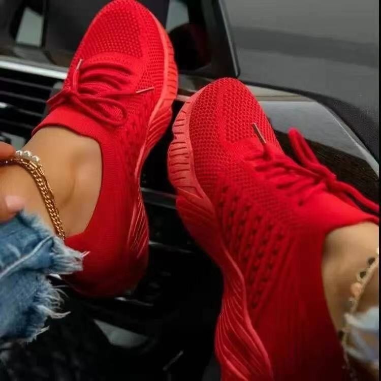 Flying Woven Sports Women's Mesh Breathable Casual Women's Shoes LadyShow.Store