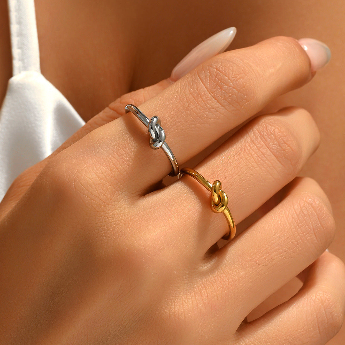 Stainless Steel Ring With A Braided Cord And Adjustable Opening LuxuryLifeWay Online Store