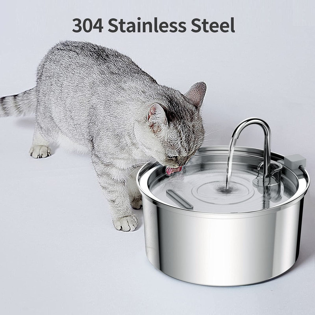 Stainless Steel Water Dispenser Automatic Fountain Pets Fashion
