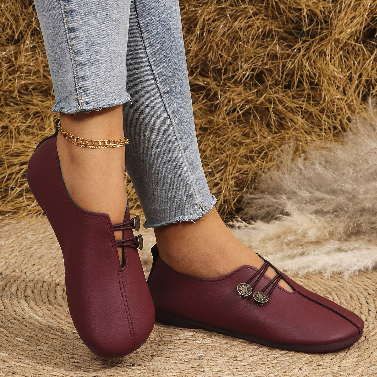Ins Square Toe Slip-on Sandals Summer Fashion Soft Flat Shoes For Women CJD