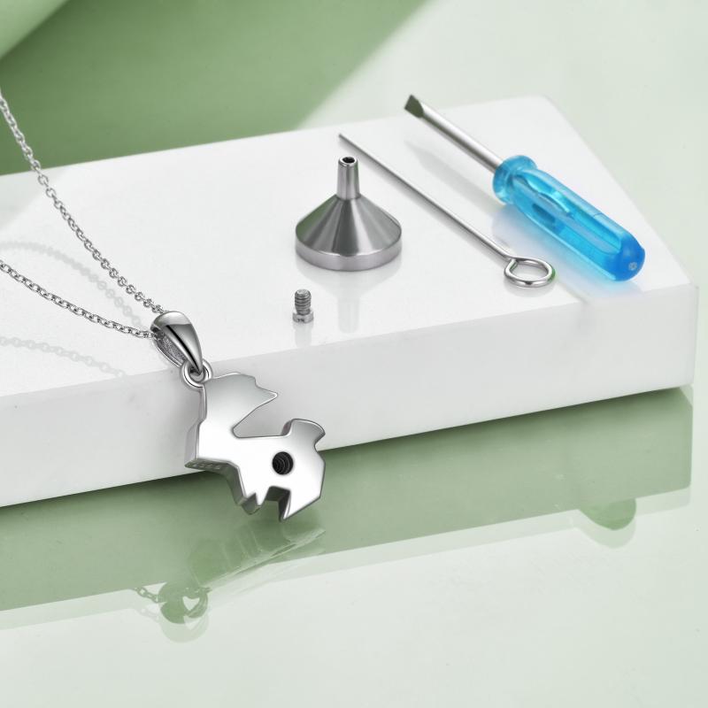 Origami Rabbit Bunny Urn Necklace for Ashes in Sterling Silver as Gifts LadyShow.Store