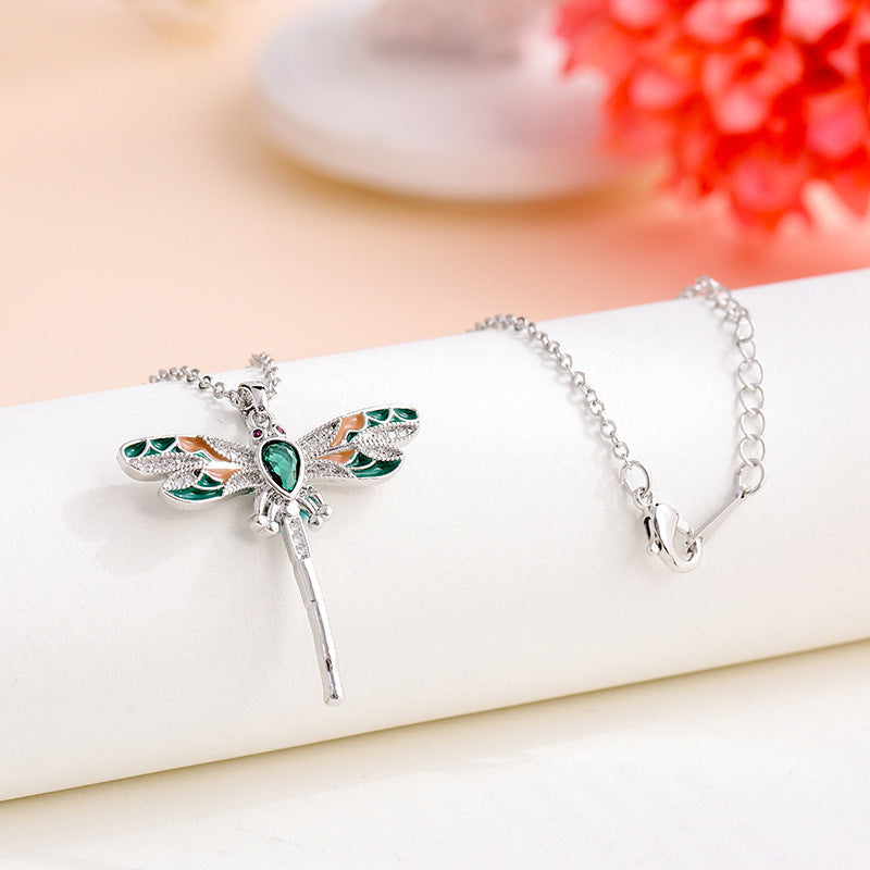 Fashionable All-match Color Zircon Necklace