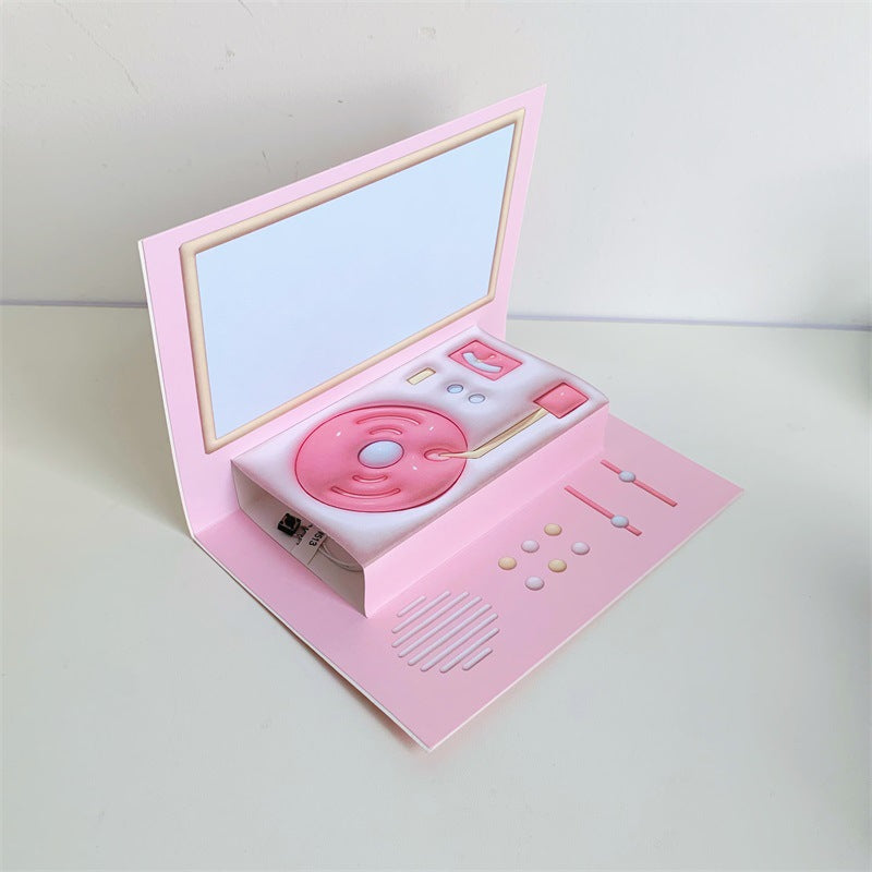 Phonograph Birthday Gift Creative Stereoscopic Greeting Cards CJD