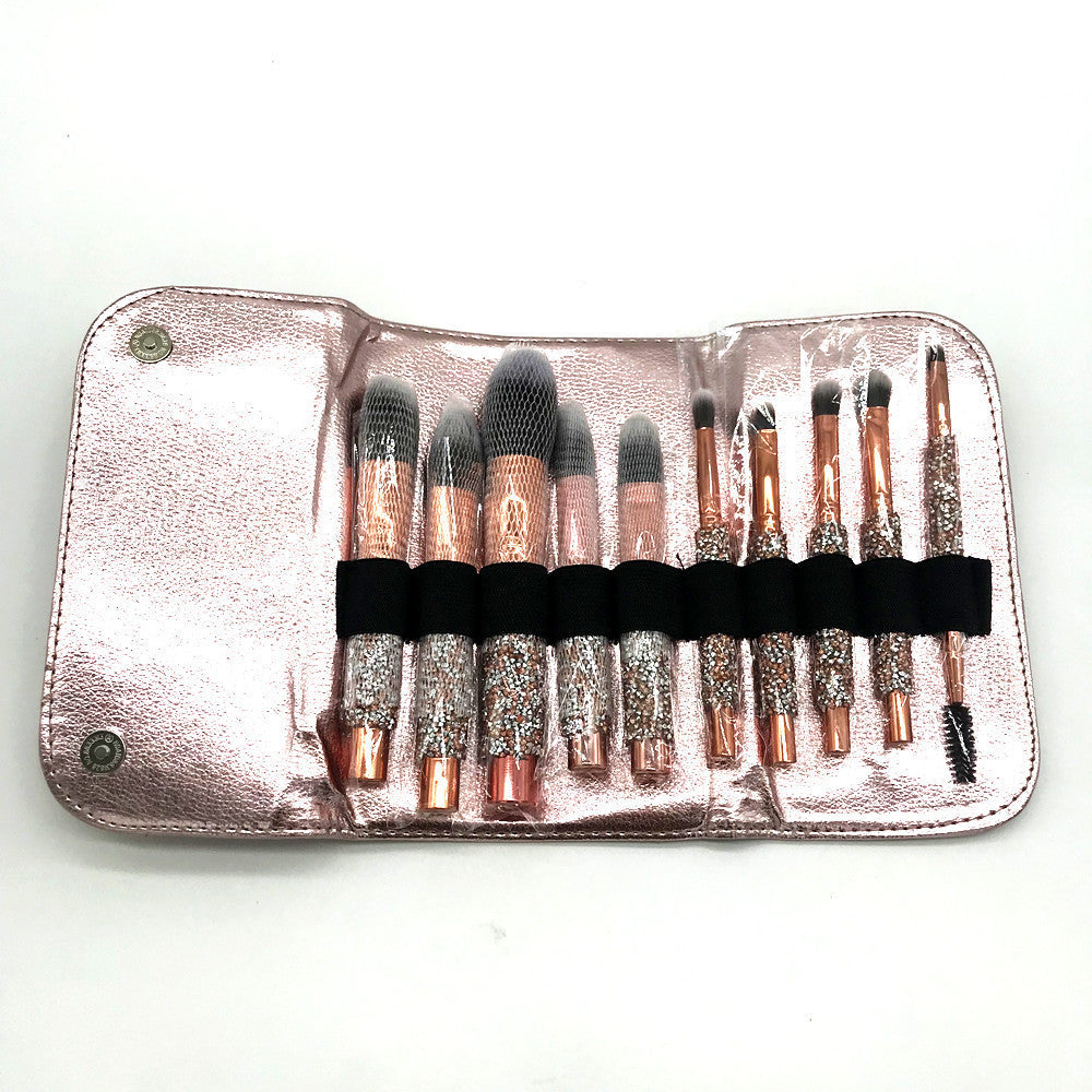 Set Of 10 Diamond Handle Makeup Brushes Beauty Tools Makeup LadyShow.Store