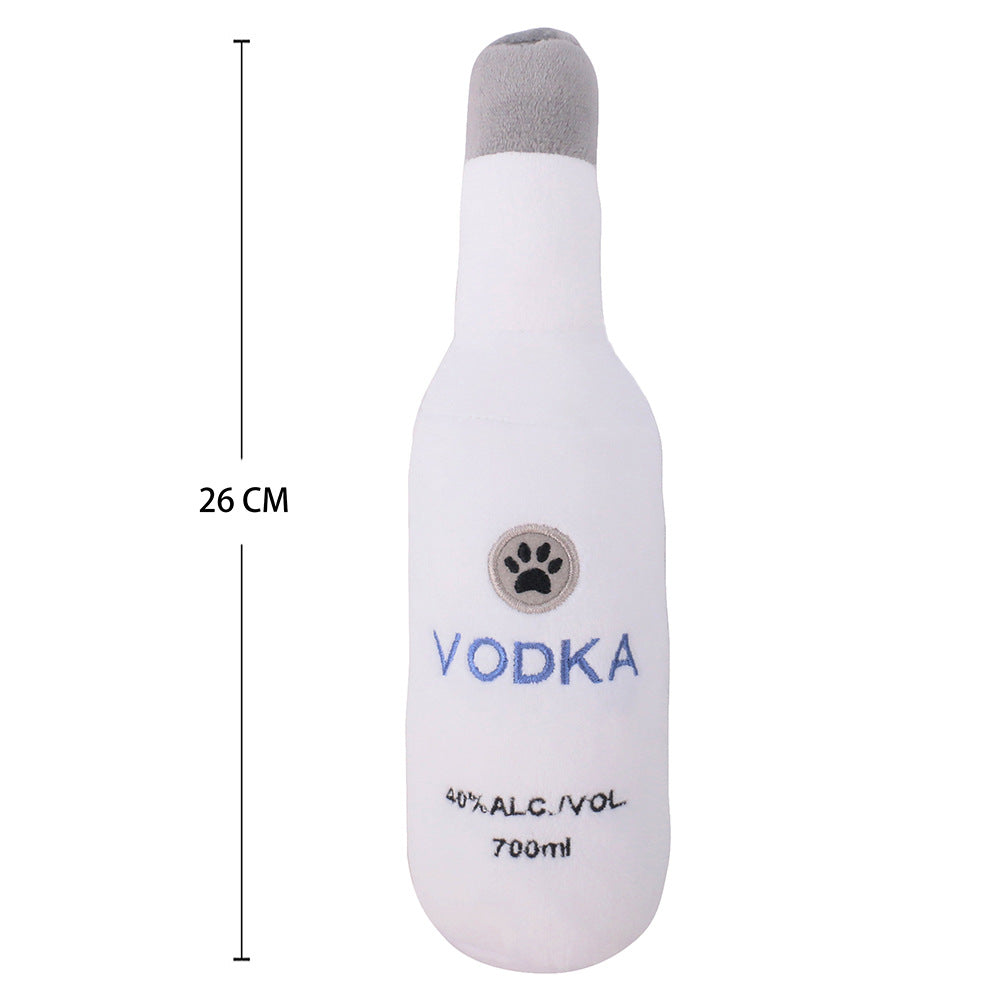 Pet Cats And Dogs Vocal Toys Plush Wine Bottle Chewing Teeth Stick Donut Small Pets Fashion
