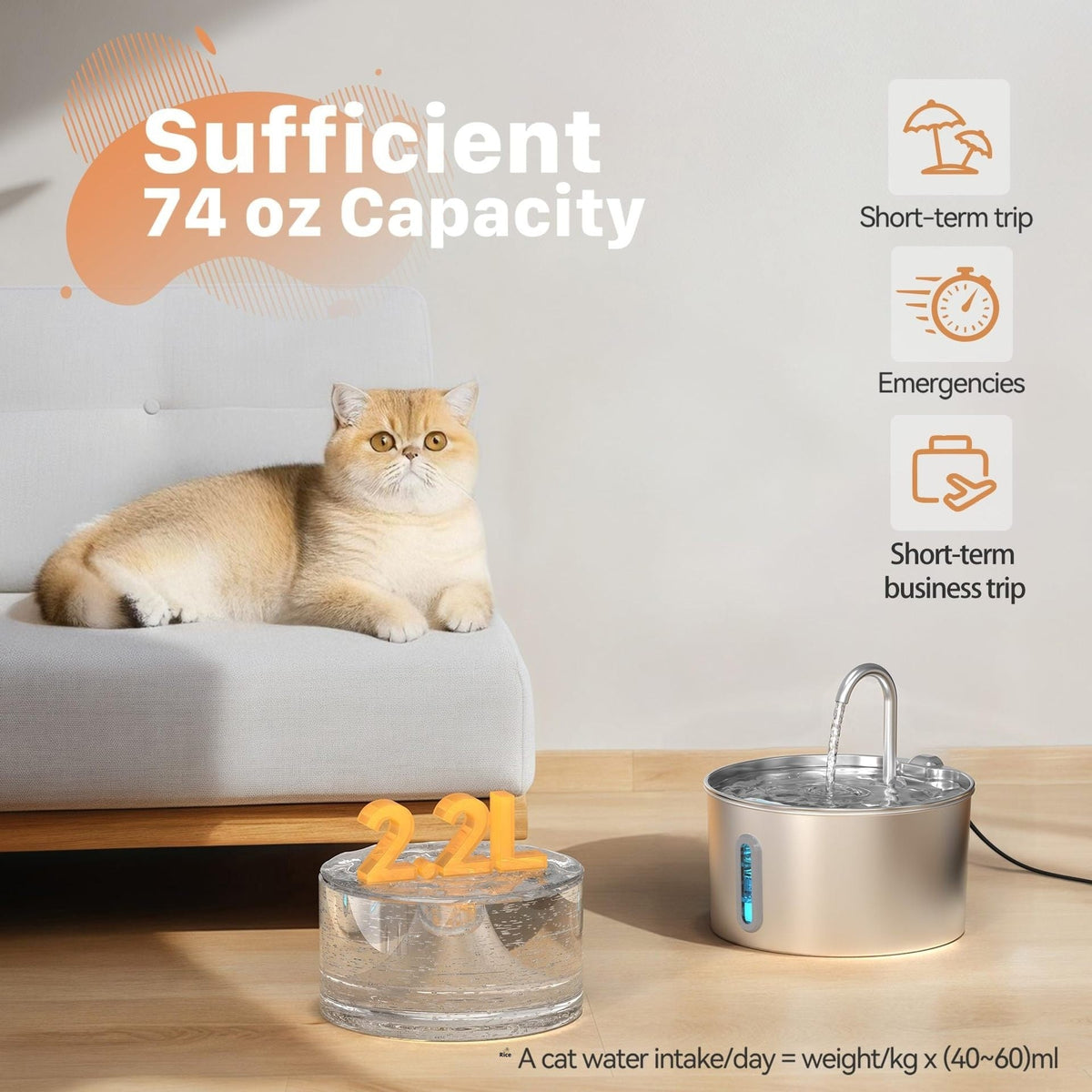 Pet Cat Stainless Steel Automatic Water Dispenser Pets Fashion