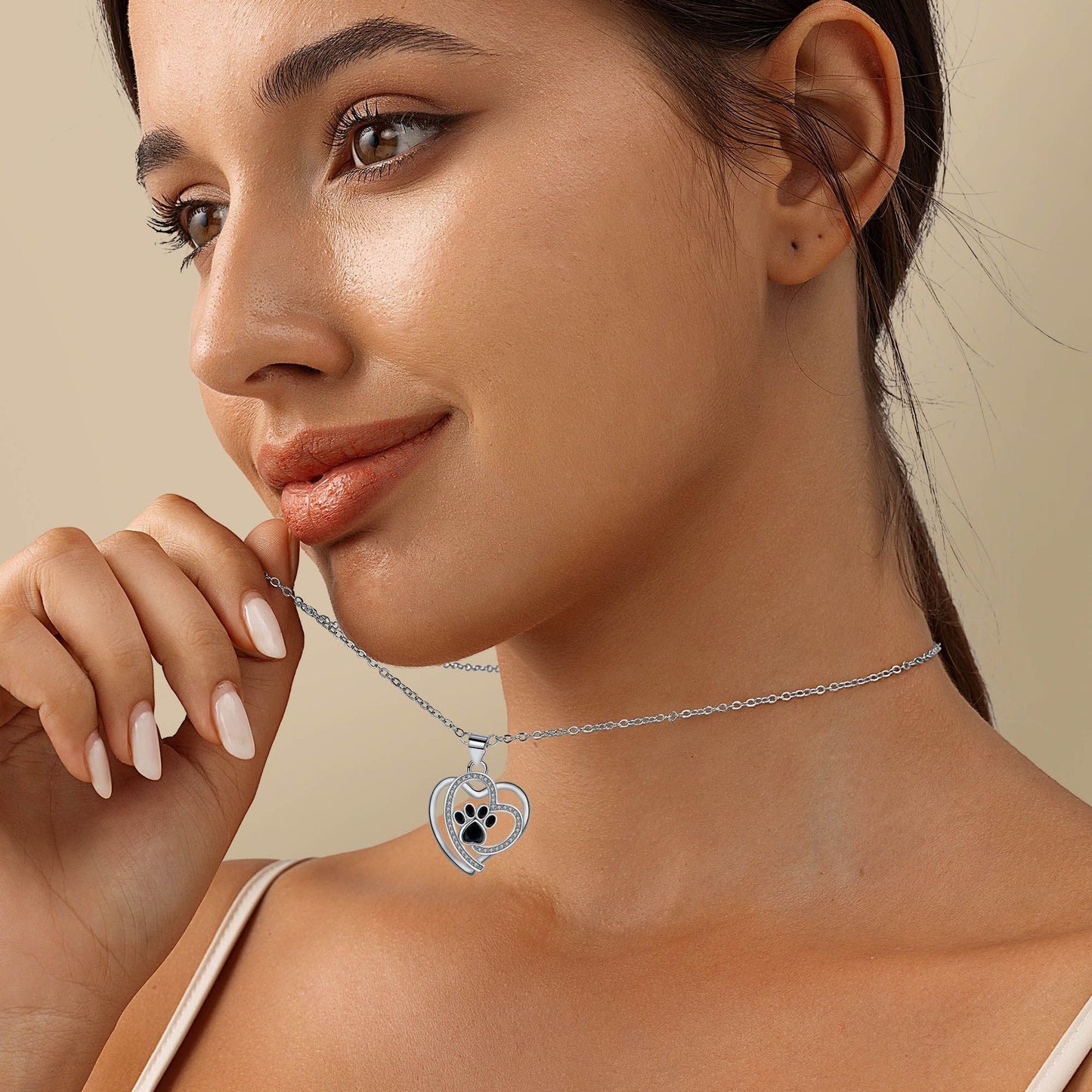 Cute Pet Footprints Necklace Clavicle Chain Personality