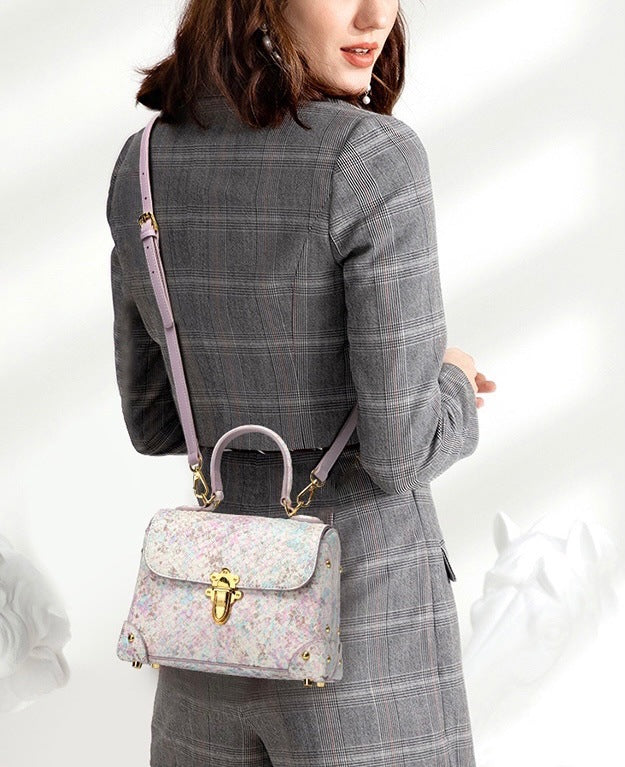 Women's Toe Layer Cowhide Fashion Snake Pattern Handbag LadyShow.Store