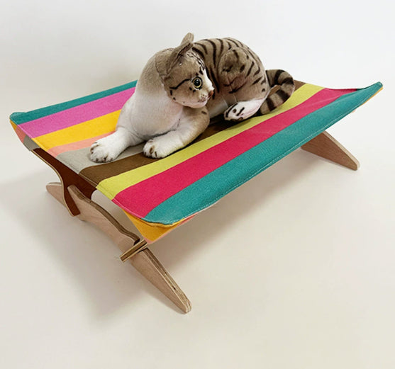 Dog Bed Cool-air DesignRaised Off The Ground To Prevent Rainbow Canvas Cat Bed Pets Fashion