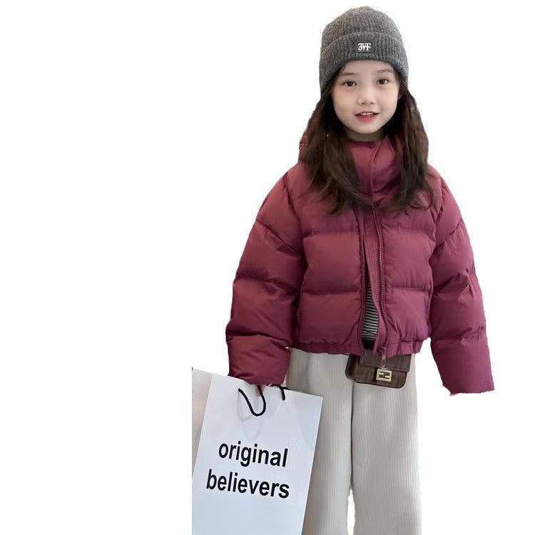 Korean Style Kids Down Jacket for Girls - Winter Warmth Pi-Mart