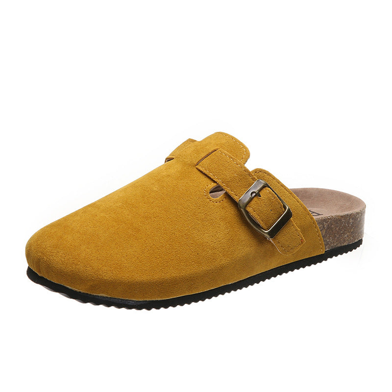 Large 35-45 Vintage Women's Shoes Slip On Flat Bottomed Half Slippers LadyShow.Store