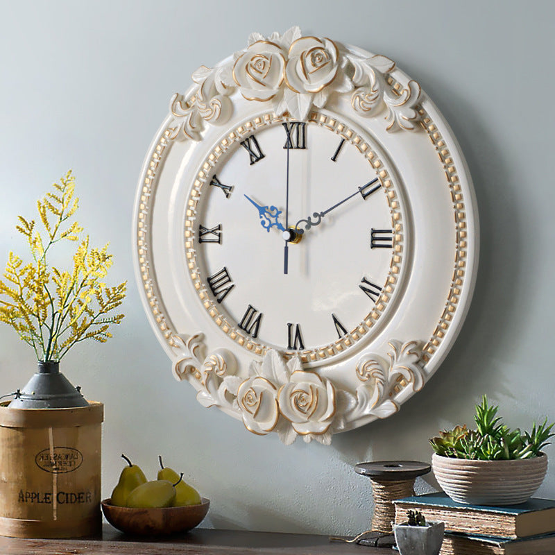 European Style Wall Clock Living Room Creative Art Clock Home PearlNestDecor.com