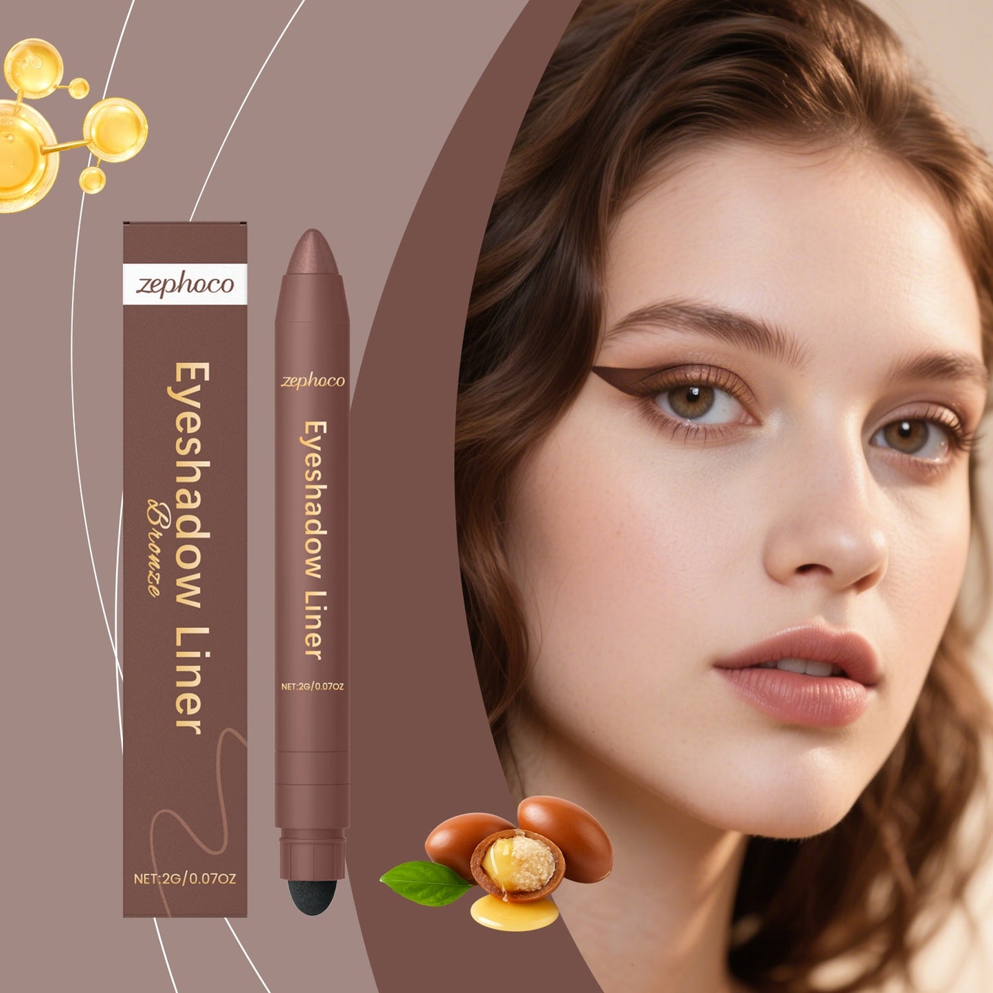 2-in-1 Eyeliner Pen Bronze Tri Light Beauty