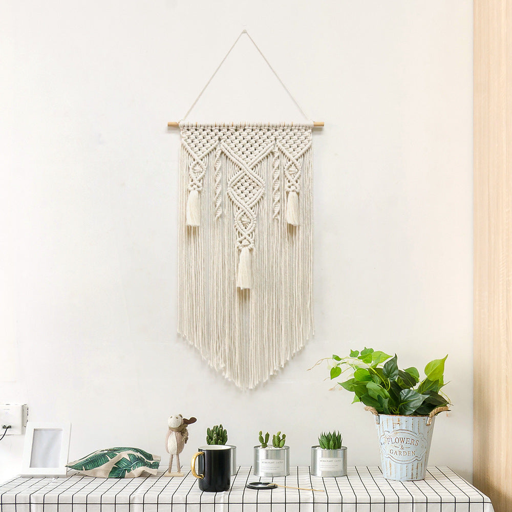Nordic Wind Cotton Rope Woven Tapestry Home Decor Wall Hanging PearlNestDecor.com