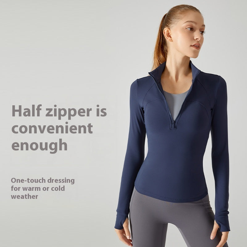 Fleece-lined Yoga Clothing Top Long Sleeve Fitness Best YouTube Store
