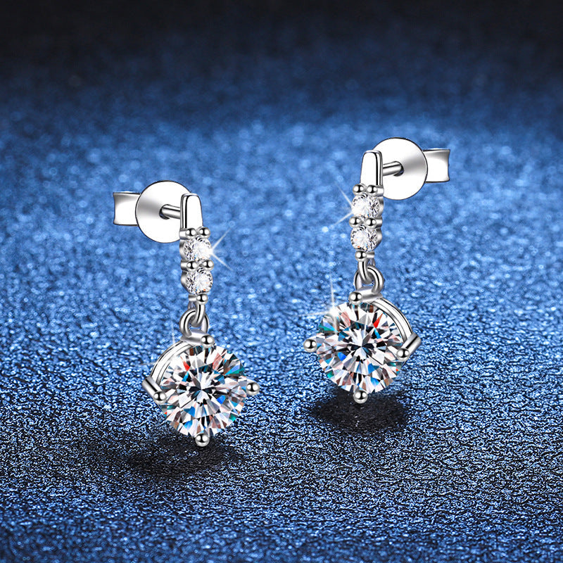 S925 Silver Moissanite Stud Earrings LadyShow.Store