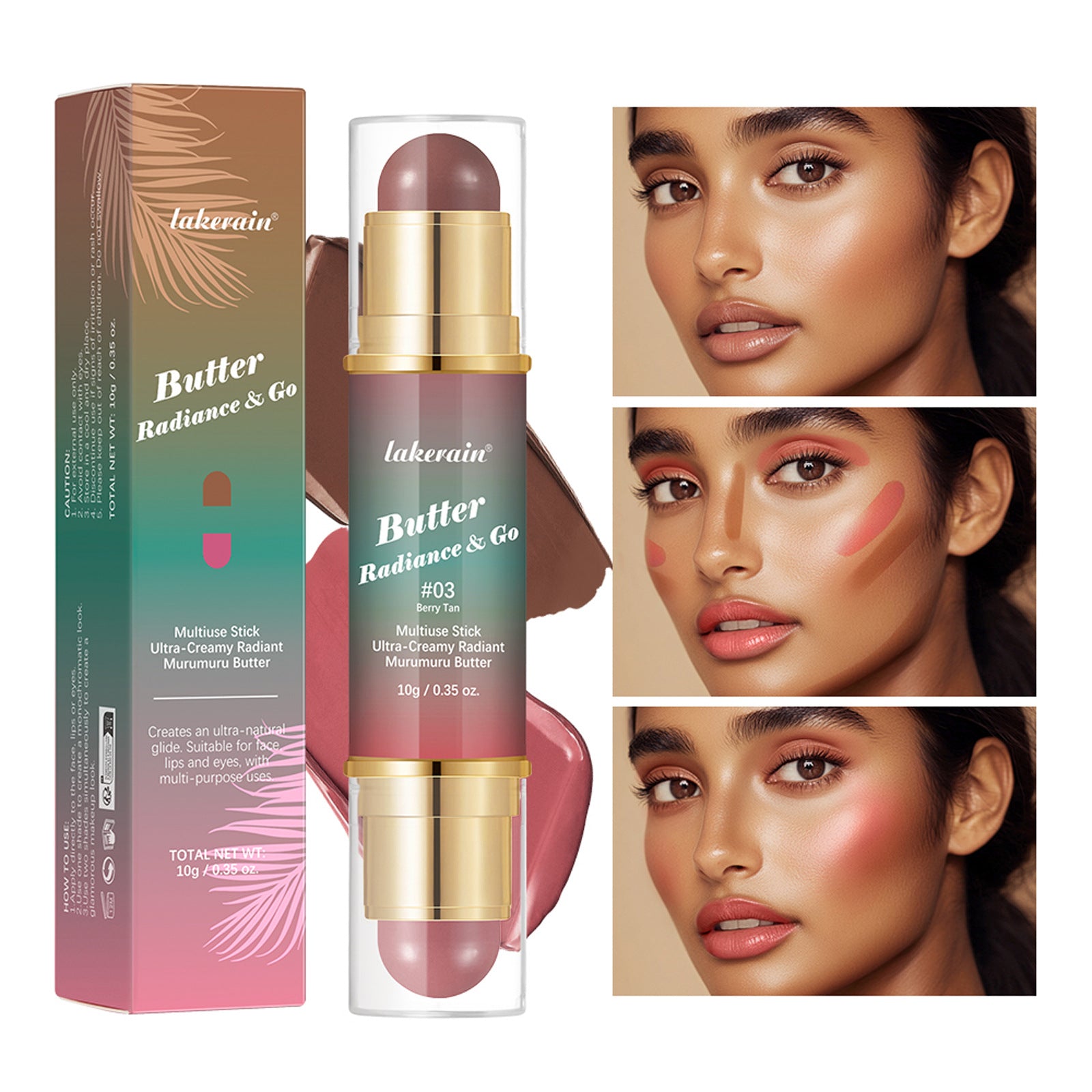Natural Nude Makeup Double-headed Three-dimensional Face Repair Blush Stick LadyShow.Store