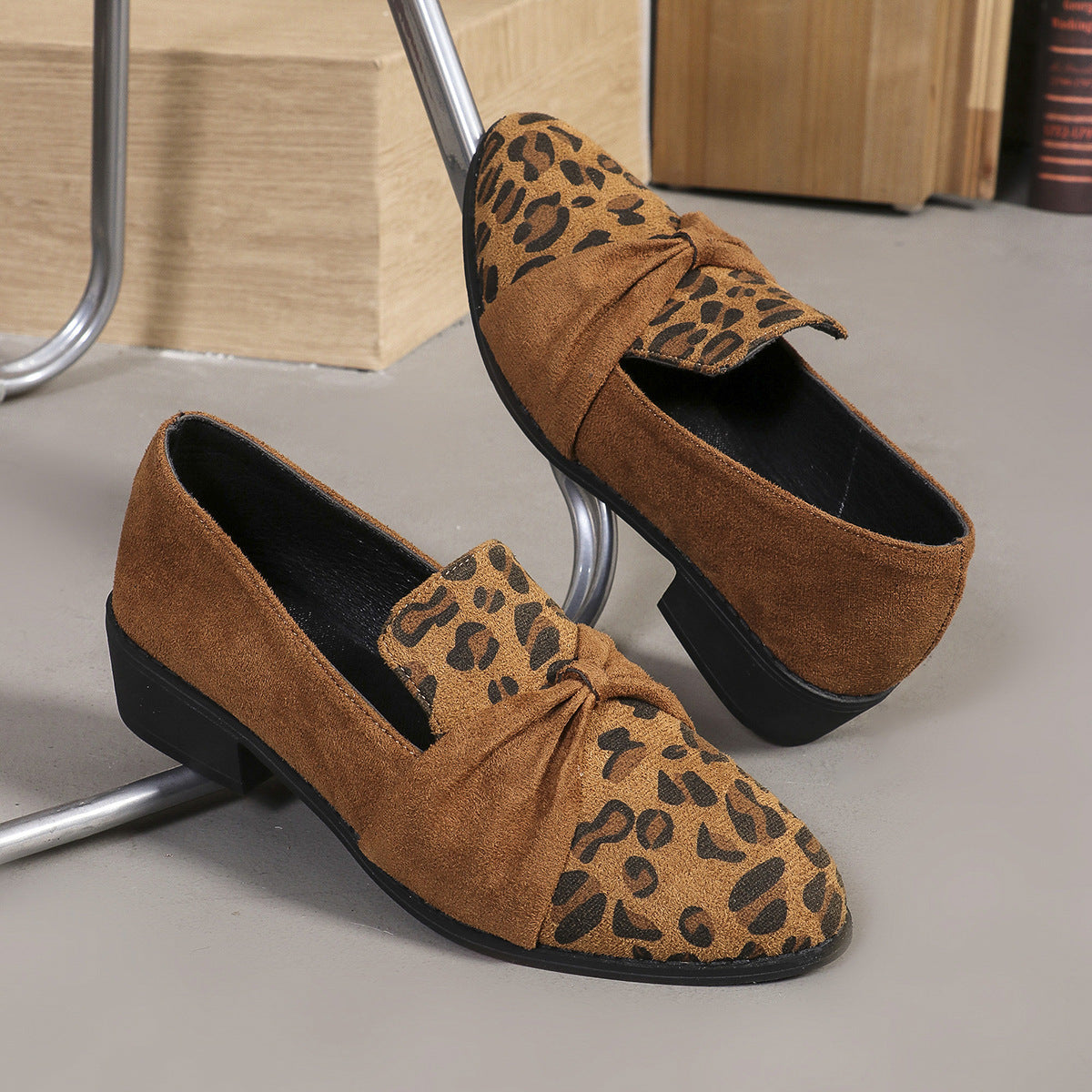 Chic Bow Leopard Print Pumps NorixaFashion.com