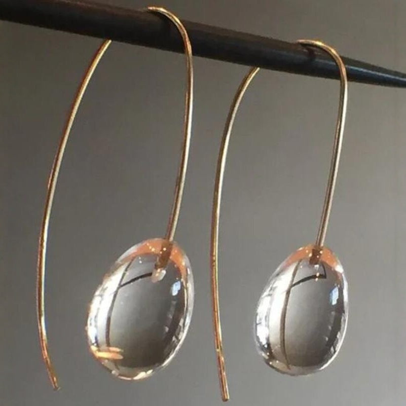 Ornament Simple Personality Glass Ball Ear Ring